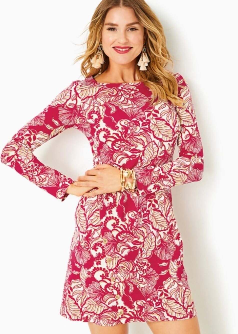 Lilly Pulitzer Maddox Dress Poinsettia Red Island Vibes